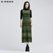 sdeer圣迪奥女装2018春装轻薄肌理线晕染长款针织背心S16483550图片