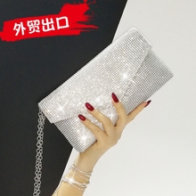 夏季时尚 百搭宴会大容量信封包手抓包潮 水钻气质手拿包女2019新款