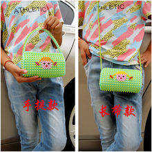 手提包女包成品 手工编制 斜挎包 儿童 手工珠子包包 串珠包包女