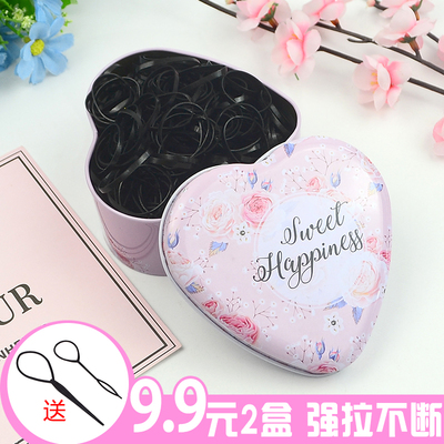 橡皮筋扎头发绳一次性黑色小皮筋可爱森女系发圈韩国成人头饰品