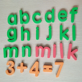 磁性数字贴26个英文字母磁贴儿童早教玩具教学冰箱磁贴 爱磁艺