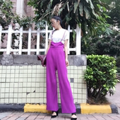 背带压褶裤 套装 1885 2018春夏新款 ROSIEWANG T恤 短袖 4.16