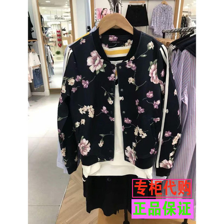 拉夏贝尔Puella2018秋装新款韩版百搭印花棒球服短外套女20012737商品大图
