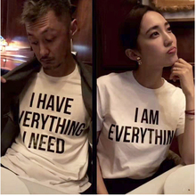 男女潮牌结婚半袖 体恤 HAVE NEED余文乐情侣短袖 EVERYTHING