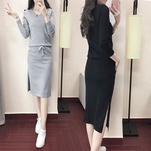 春秋季女装2018新款包臀针织连衣裙韩版时尚修身显瘦气质名媛裙子图片