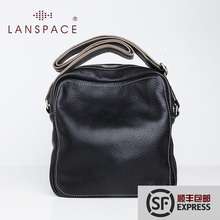 LANSPACE/三间蓝男式真皮单肩包牛皮斜挎包 简洁休闲男包手工皮具