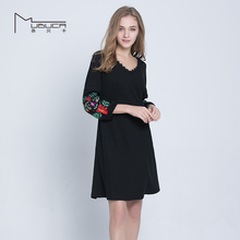 mubuca/慕贝卡夏季秋季新款大码连衣裙200斤胖mm遮肉显瘦女装图片