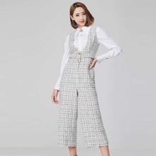 VERO EN MODA 2019新款小香风粗花呢质感V领连体裤31939X505