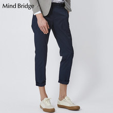Mind Bridge休闲裤九分裤百家好男装2019夏季新直筒裤子 MTPT318D