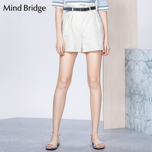 Mind Bridge短裤热裤百家好女装 韩版时尚修身女式短裤 MSPT323B