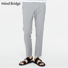Mind Bridge休闲裤子百家好男装 韩版修身男式直筒长裤 MRWP3102