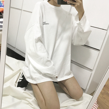 秋装新款薄款上衣女怪味少女嘻哈长款长袖T恤女生酷酷的衣服情侣