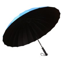 24骨雨伞定制广告伞弯柄纯色超伞大直杆长柄伞素色商务晴雨伞