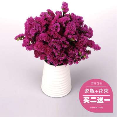 勿忘我带花瓶干花花束花瓶饰品客厅家居摆设插花摆件饰懒