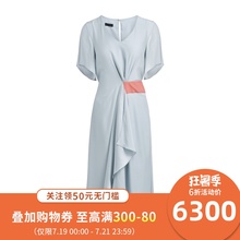 EMPORIO ARMANI/阿玛尼2019夏女撞色真丝礼服连衣裙2NA32T-22312图片