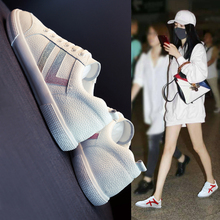真皮小白鞋 小ck豆豆网红抖音超火百搭新款 女2019夏款 子潮鞋 单鞋