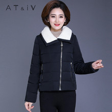 AT&IV/奥蒂沃百搭加厚棉服外套新款中老年女装韩版短款棉衣XT1124图片