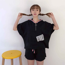 运动服套装女夏装新款时尚韩版学生宽松卫衣短袖短裤休闲两件套潮