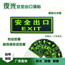 夜光安全出口左右消防安全疏散紧急应急逃生指示牌荧光墙贴标识牌