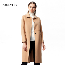 Ports/宝姿冬季新款修身中长款羊毛呢大衣女外套YLV9C306DZW007图片