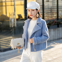 毛呢外套短款黄金貂绒加厚呢子2018新款秋冬装韩版小个子妮子女装图片