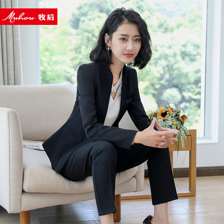韩版时尚小西装女装职业套装工作服两件套2018秋季新款西服外套女商品大图