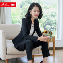 韩版时尚小西装女装职业套装工作服两件套2018秋季新款西服外套女图片