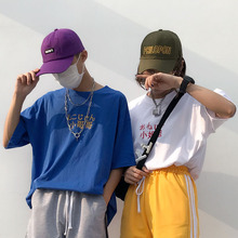ins超火的短袖T恤男女夏天情侣装韩版宽松怪味少女学生半袖上衣服图片