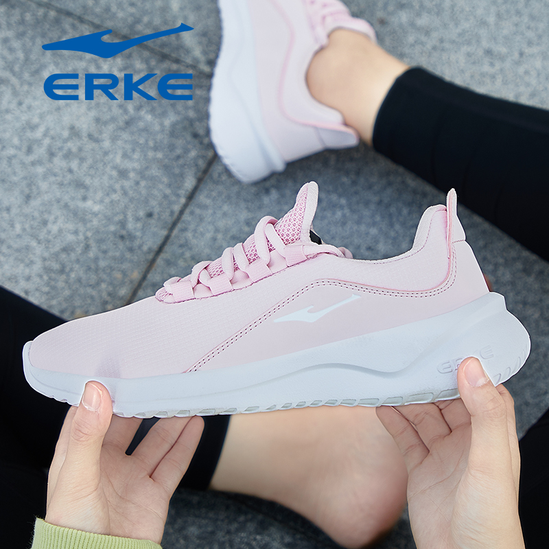 ERKE Women's Shoes Autumn/Winter 2019 New Leisure Slow Running Shoes Breathable Leather Mom Fashion Shoes Sneakers