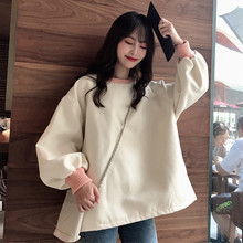 潮ins怪味少女学生宽松百搭mschf加绒加厚外套cec 卫衣女秋冬韩版