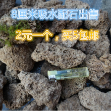 10CM天然吸水石上水石造型原石奇石微型景观鱼缸造景配石山石 8cm