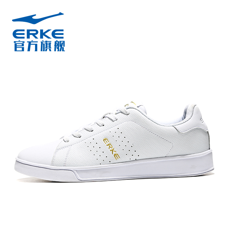 ERKE Slate Shoes Casual Shoes Summer New Shoes Sneakers Men's Non slip Breathable Small White Shoes White Men's Shoes