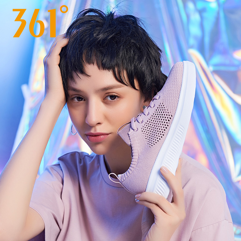 361 Board Shoes Women's Shoes Autumn New 361 Degree Thin Breathable Mesh Casual Small White Shoes Sports Shoes Women's Z