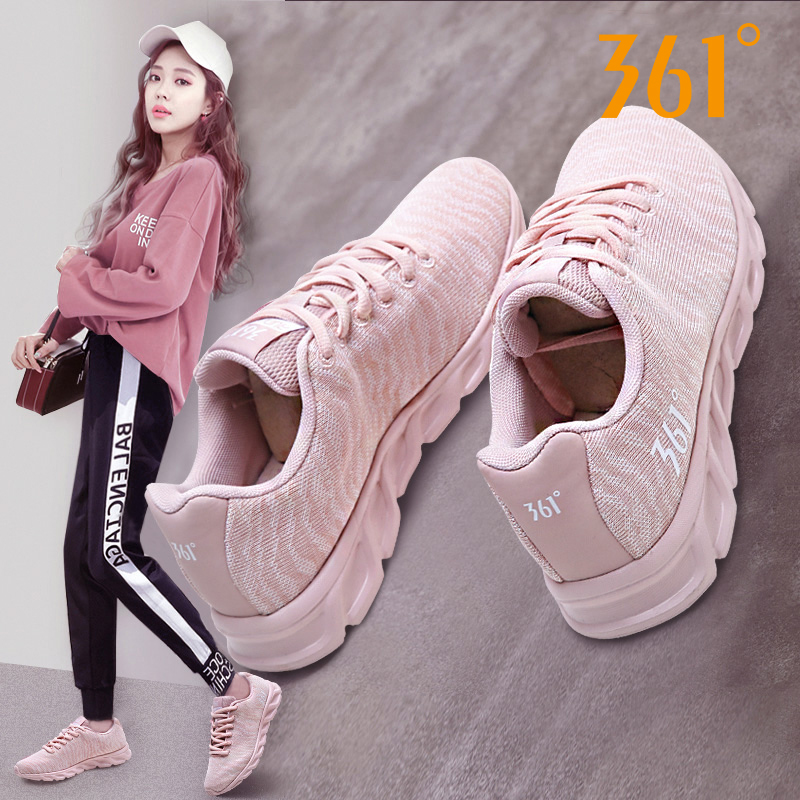 361 degree women's shoes, sports shoes, autumn breathable mesh lightweight student 361 leather casual shoes, running shoes, women