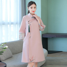 樱花汉服唐装少女中国风改良旗袍超仙学生秋冬2018新大衣外套甜美图片