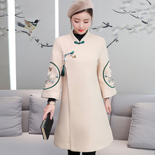 秋冬樱花汉服少女唐装改良旗袍中国风外套大衣日常2018新超仙学生图片