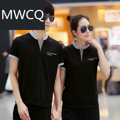 MWCQ2018年韩版休闲运动套装 男式女式短袖七分裤 夏季新款运动服