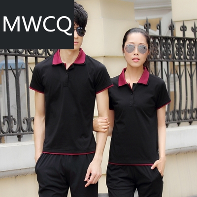 MWCQ2018春夏大码运动套装 立领情侣短袖运动服 男式女式休闲服装