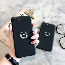 简约小爱心iPhone5s手机壳男女款苹果4s全包软壳日韩笑脸5C保护套