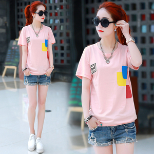 丅恤女装2018新款夏装少女上衣初中高中学生宽松短袖T恤女生小衫