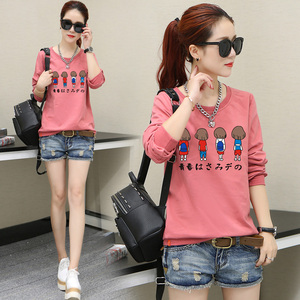 丅恤女装初中高中学生宽松长袖T恤少女秋衣大童女孩体恤上衣外穿