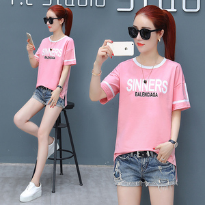 2019新款夏装初中高中学生宽松短袖T恤女生半袖丅恤女装少女上衣