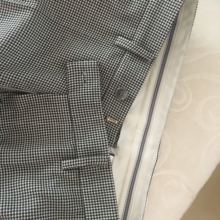 夏新款棉麻千鸟格九分西裤男街拍欧美男士休闲裤小脚裤大小码定制