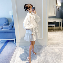 孕妇春装裙子2019新款时尚灯笼袖哺乳孕妇装韩版宽松怀孕期公主裙