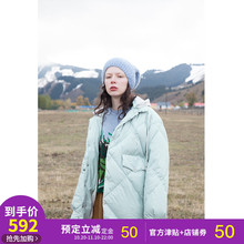 两三事爱人体温 2018冬装新款休闲加厚保暖连帽羽绒服女宽松外套图片