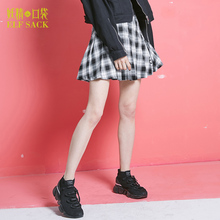 妖精的口袋旗舰店2018新款秋装韩版复古字母百褶裙半身短裙女裙子图片