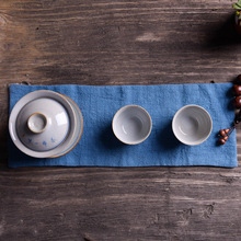棉麻茶巾吸水加厚中国风小茶席杯垫功夫茶具茶台毛巾禅意复古茶布