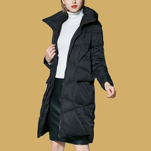 ZIMMUR2018冬季新品 简约时尚通勤 黑色90%白鸭绒经典简约羽绒服图片