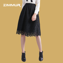 ZIMMUR2018秋季新款女装通勤时尚潮流简约百搭蕾丝半身裙图片