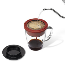 丹麦PO滴滴手冲咖啡杯滴漏式不锈钢滤杯玻璃泡茶杯家用咖啡杯